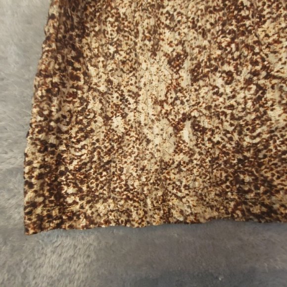 Laura Ashley Womens Blouse Top Shirt Brown Pullover V Neck Printed 3/4 Sleeve PM - Picture 9 of 10